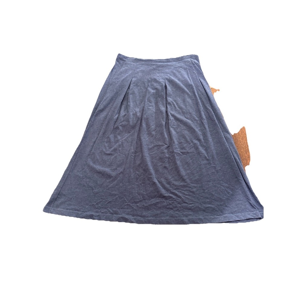 Elizabeth Liz Claiborne navy blue airline jersey knit skirt‎ elastic waist size1